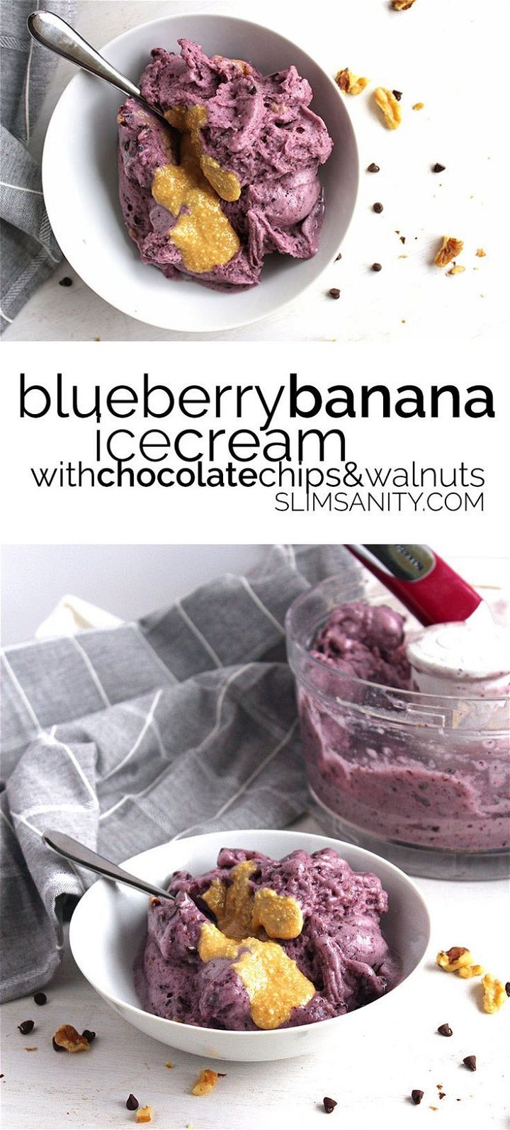 Blueberry Banana Walnut Ice Cream