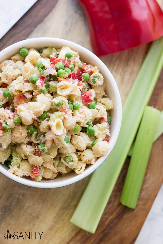 Easy shrimp pasta salad with shells and peas 10