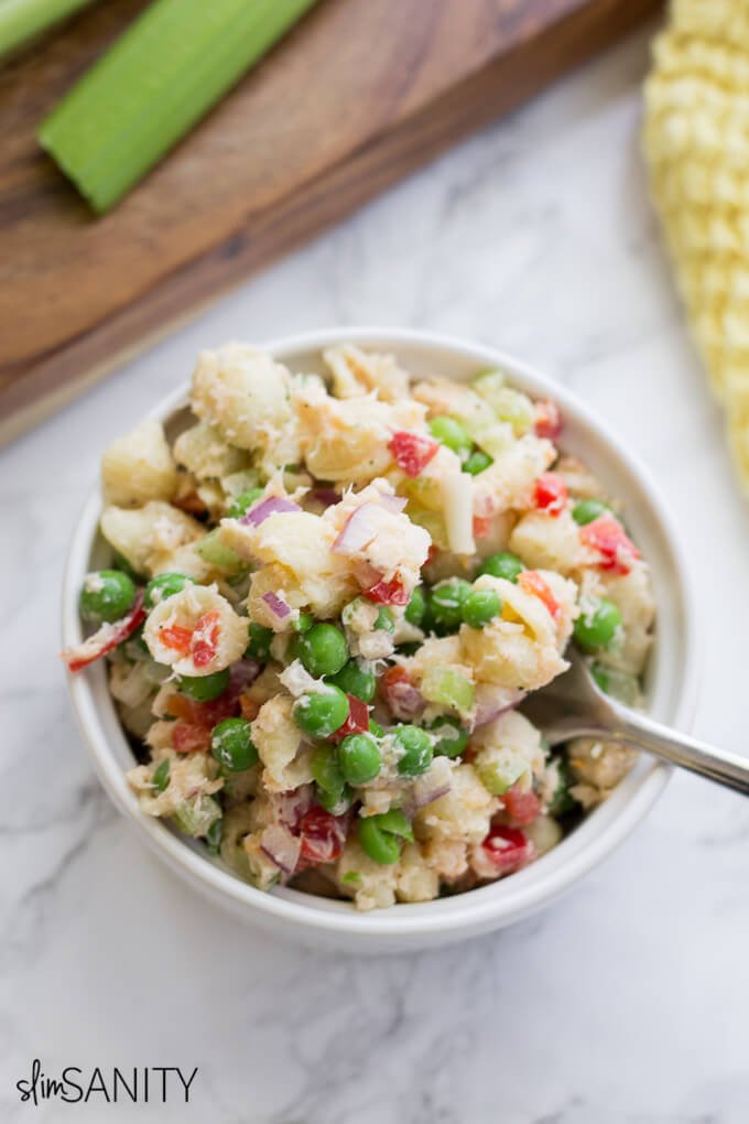 Easy shrimp pasta salad with shells and peas 12