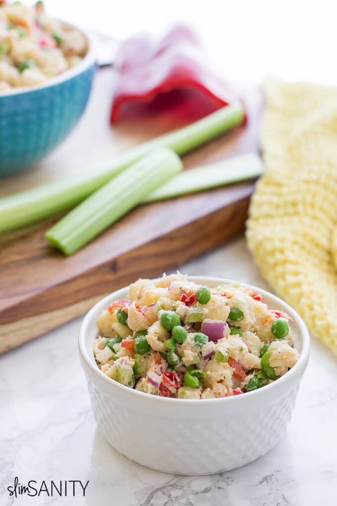 Easy shrimp pasta salad with shells and peas 8