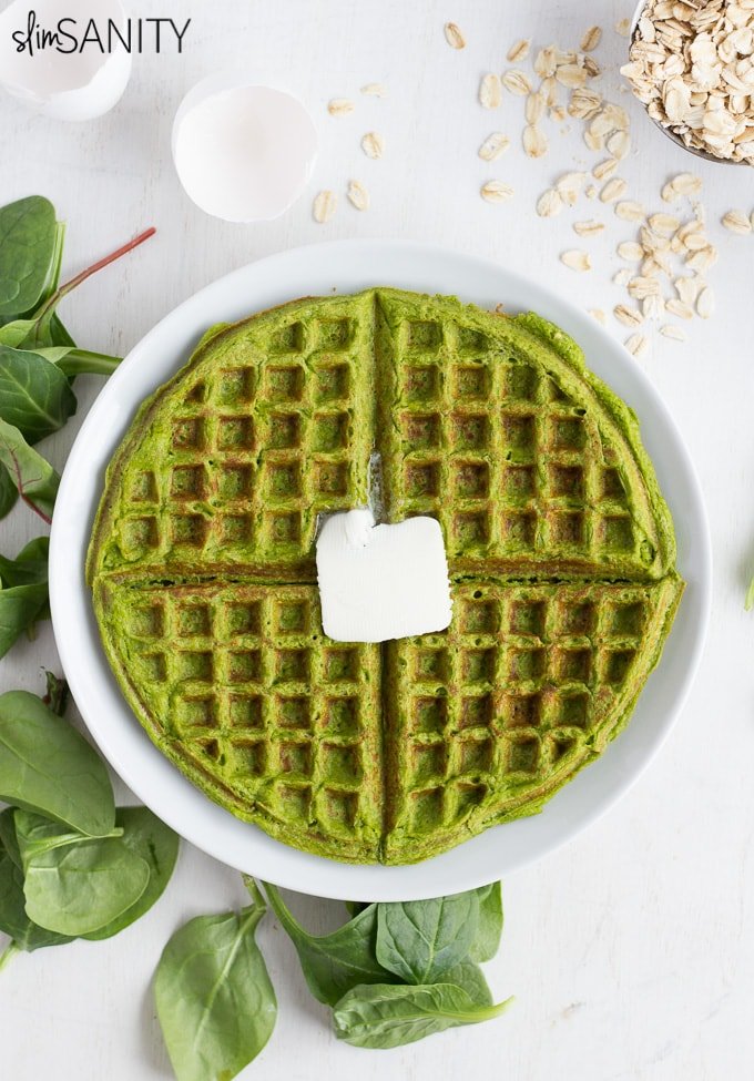 Spinach Protein Waffles 2 min
