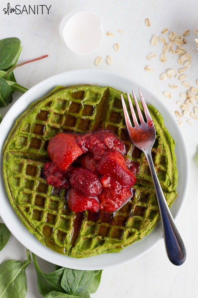 Spinach Protein Waffles 3 min