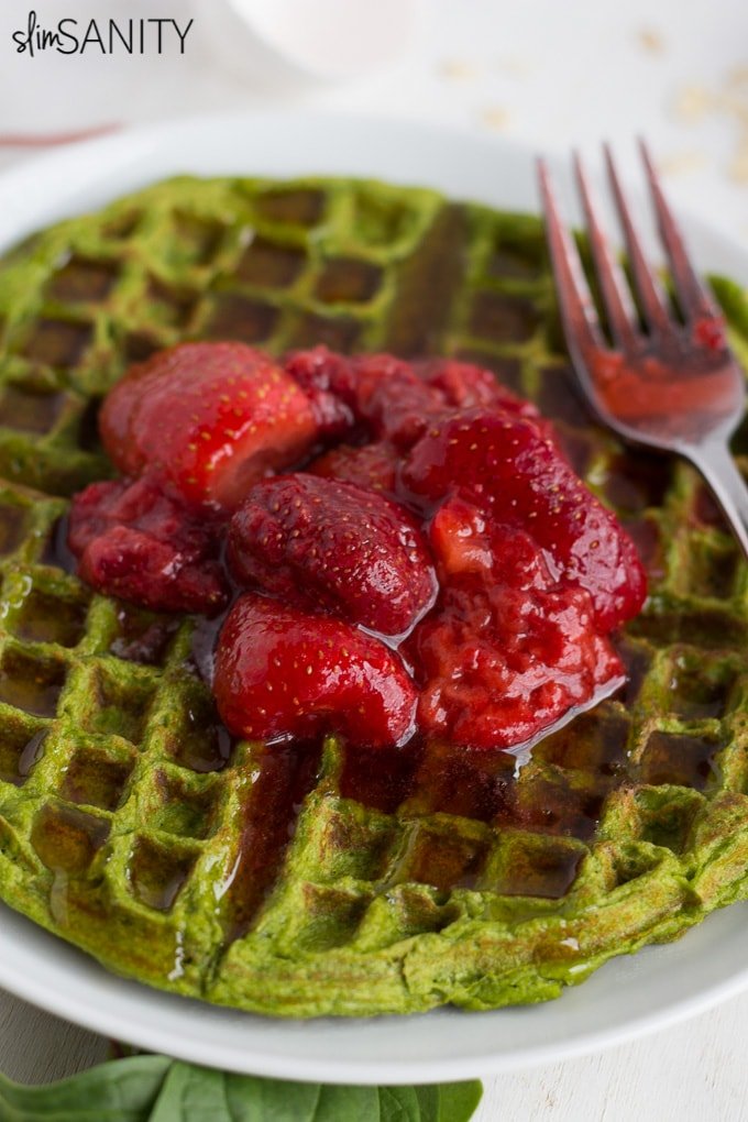 Spinach Protein Waffles 4 min
