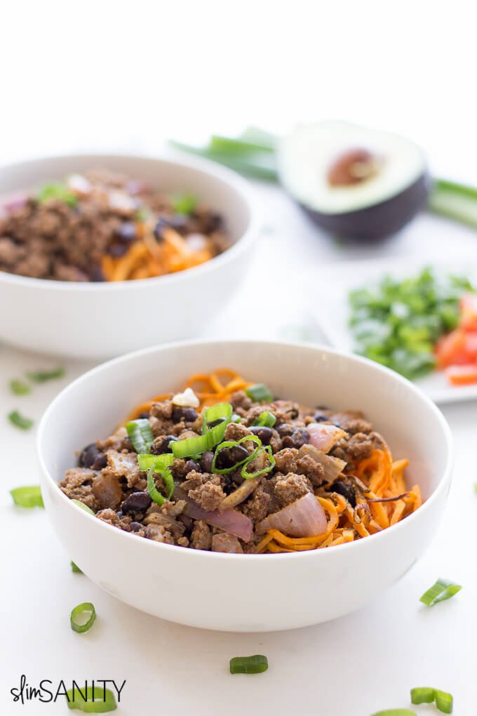 Sweet Potato Noodle Taco Bowls 1