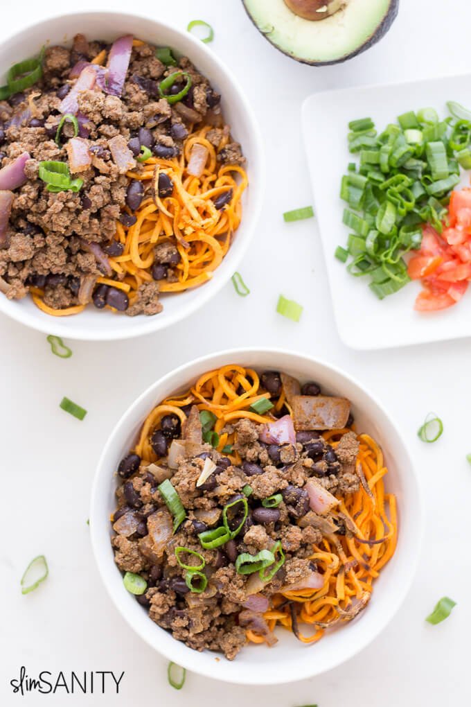 Sweet Potato Noodle Taco Bowls 3