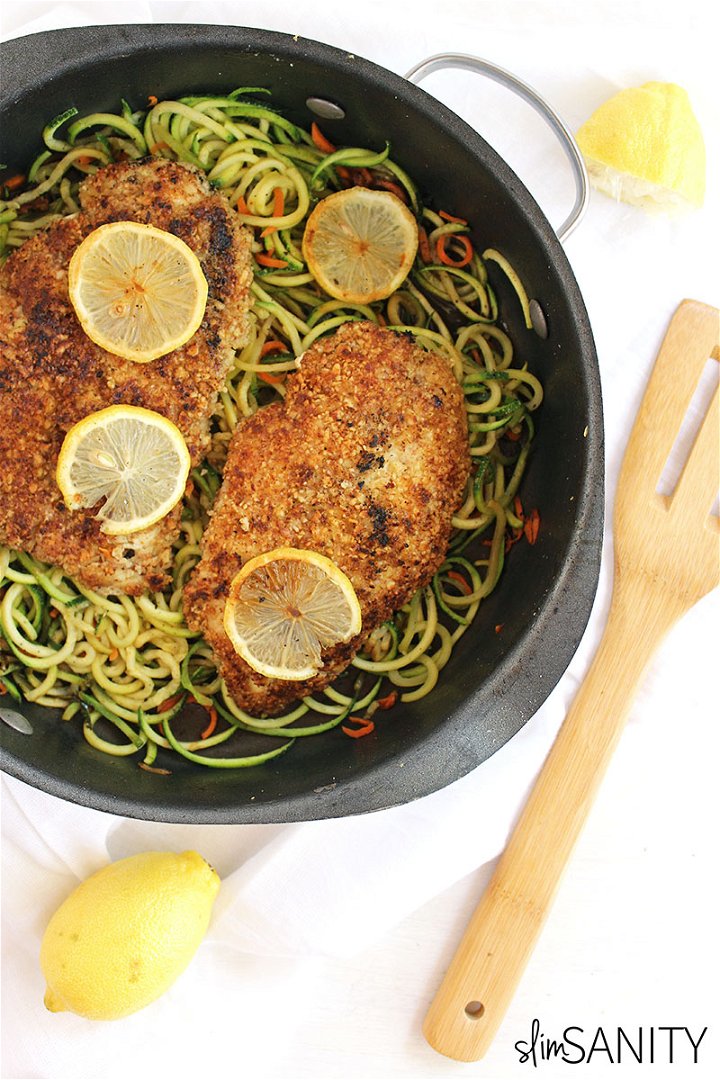 almond crusted chicken with lemony zucchini noodles 3 1