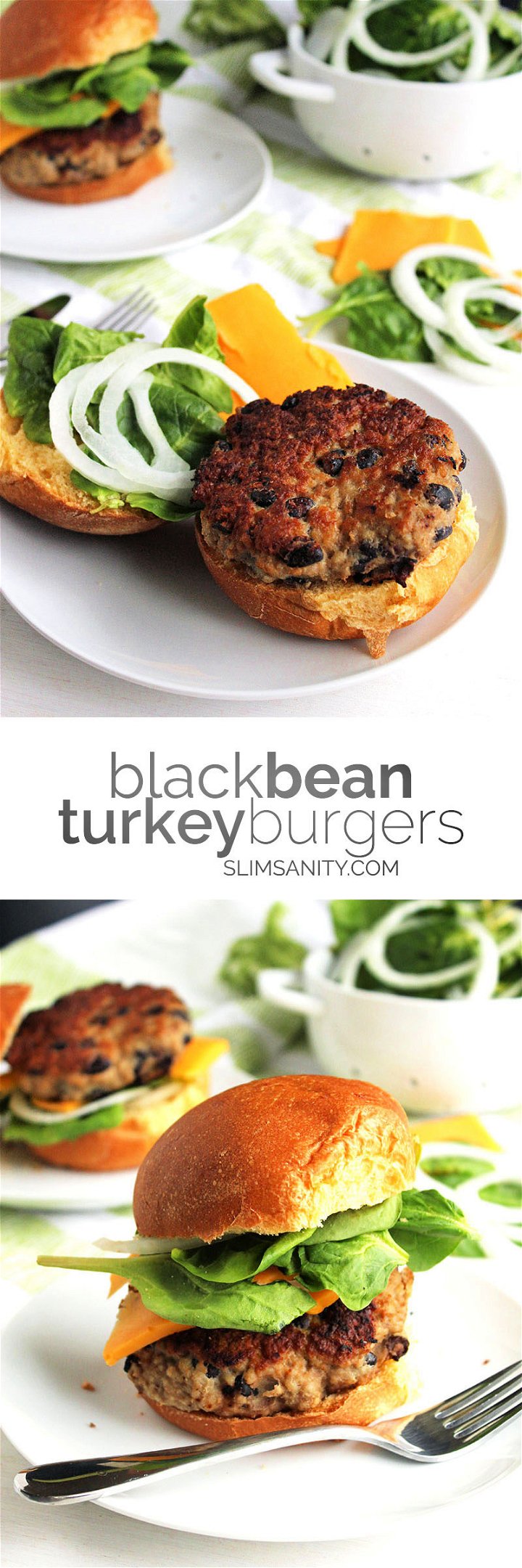 black bean turkey burgers stacked