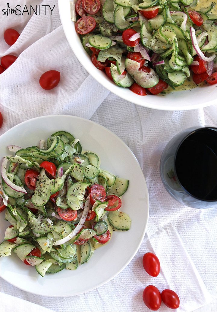 cucumber salad with creamy dill dressing 4 1