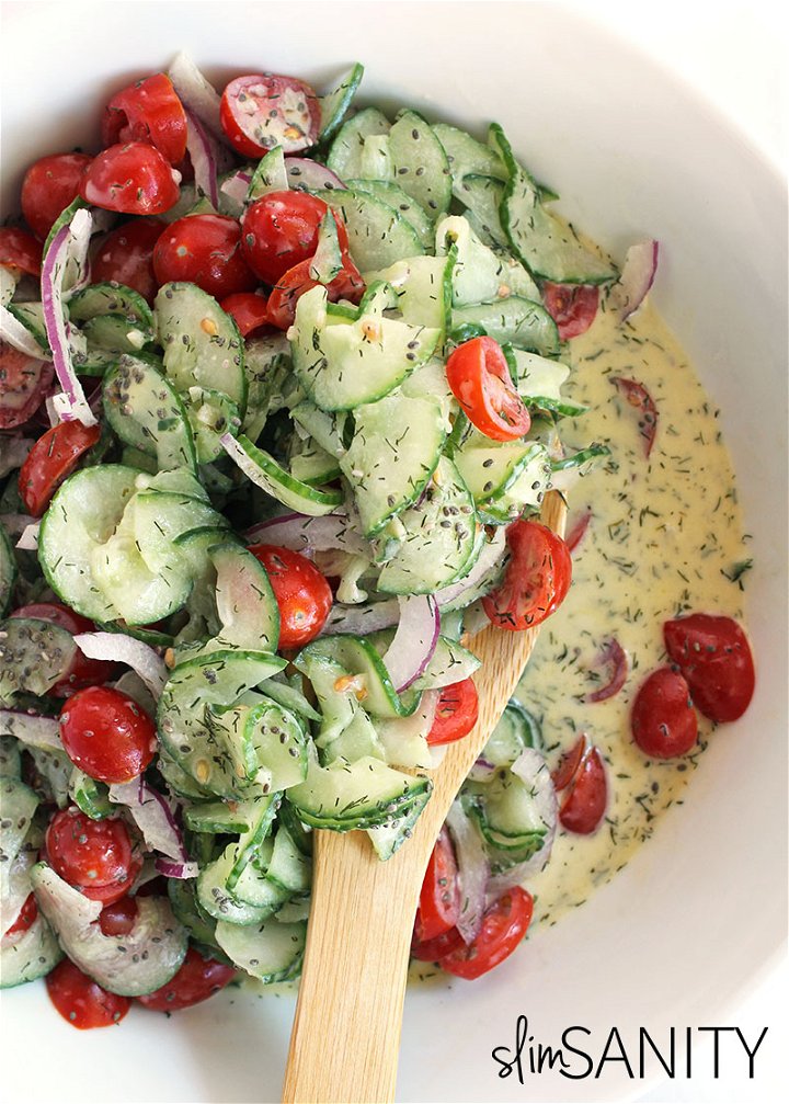cucumber salad with creamy dill dressing 6 1