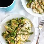 eggs and sauteed brussels sprouts with asparagus pesto 3 1